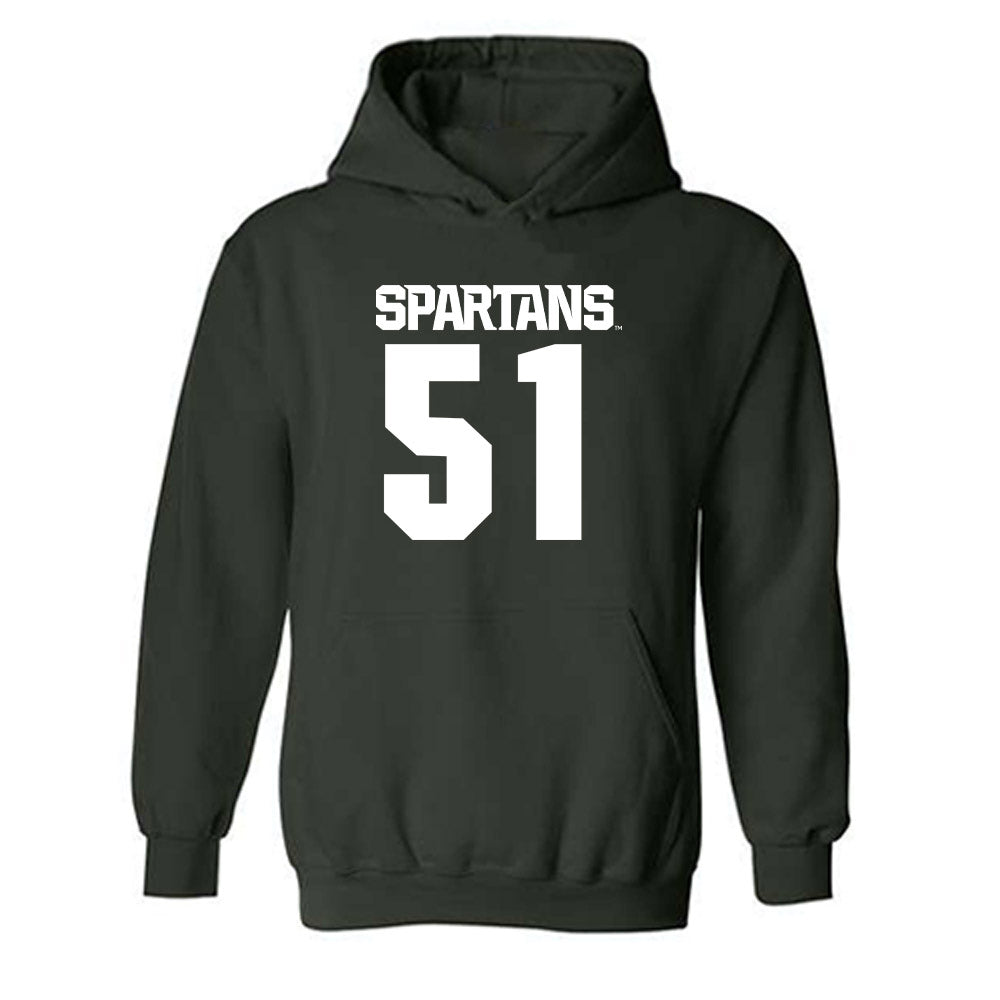 Michigan State - NCAA Football : Matthew Gulbin - Generic Shersey Hooded Sweatshirt-0