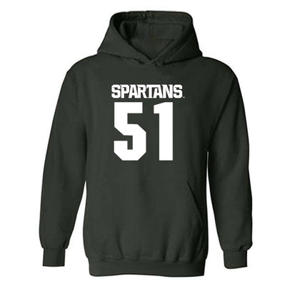 Michigan State - NCAA Football : Matthew Gulbin - Generic Shersey Hooded Sweatshirt-0
