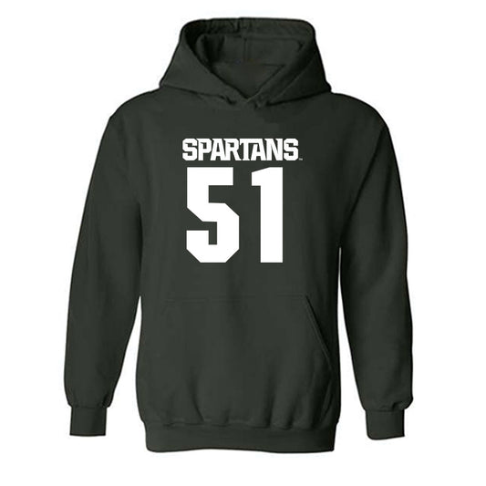 Michigan State - NCAA Football : Matthew Gulbin - Generic Shersey Hooded Sweatshirt-0