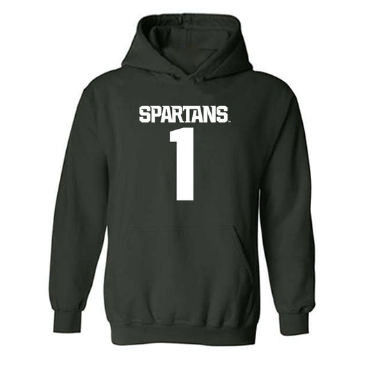 Michigan State - NCAA Women's Basketball : Jaddan Simmons - Generic Shersey Hooded Sweatshirt-0