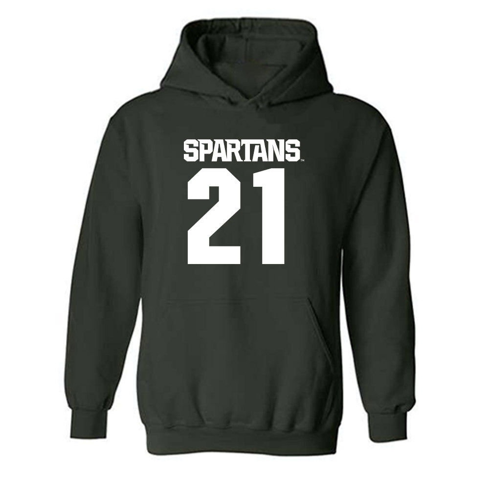 Michigan State - NCAA Men's Ice Hockey : Red Savage - Generic Shersey Hooded Sweatshirt-0