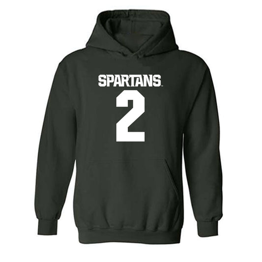 Michigan State - NCAA Men's Basketball : Kur Teng - Generic Shersey Hooded Sweatshirt-0