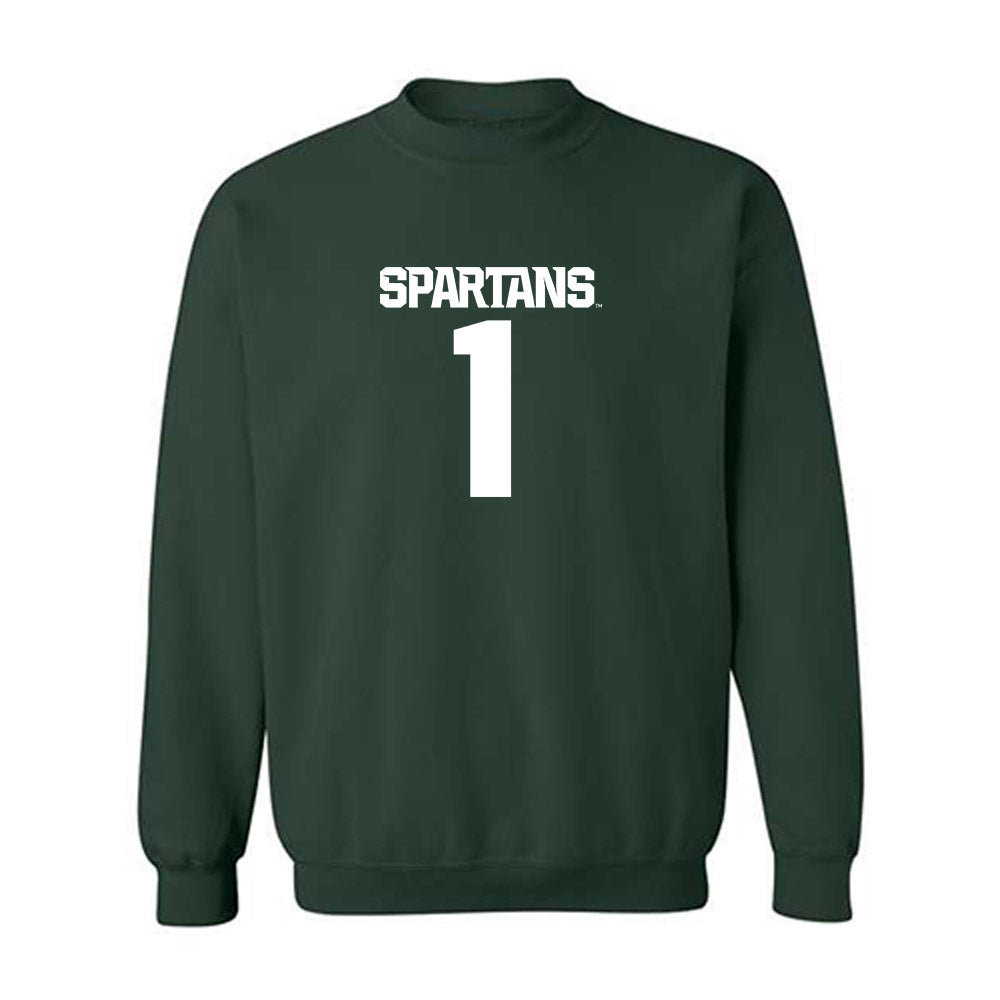 Michigan State - NCAA Women's Basketball : Jaddan Simmons - Generic Shersey Crewneck Sweatshirt-0