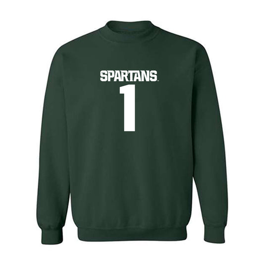 Michigan State - NCAA Men's Basketball : Jeremy Fears - Generic Shersey Crewneck Sweatshirt-0