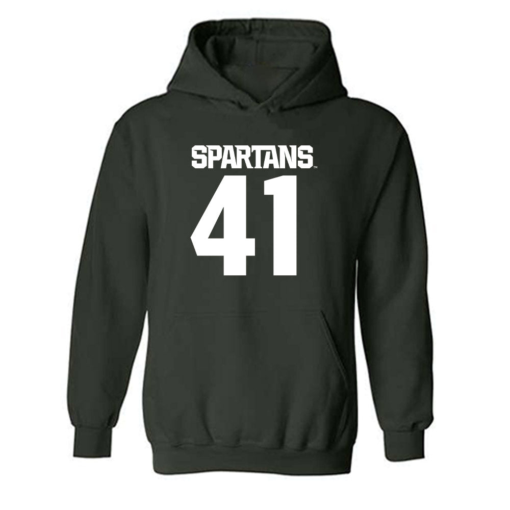 Michigan State - NCAA Football : David Santiago - Generic Shersey Hooded Sweatshirt-0