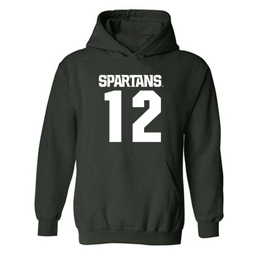 Michigan State - NCAA Football : Justin Denson Jr - Generic Shersey Hooded Sweatshirt-0