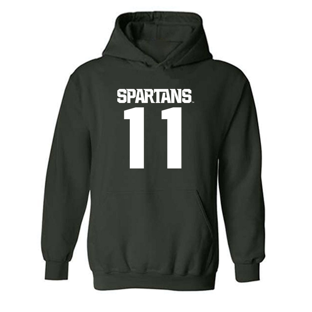 Michigan State - NCAA Men's Ice Hockey : Jeremy Davidson - Generic Shersey Hooded Sweatshirt-0