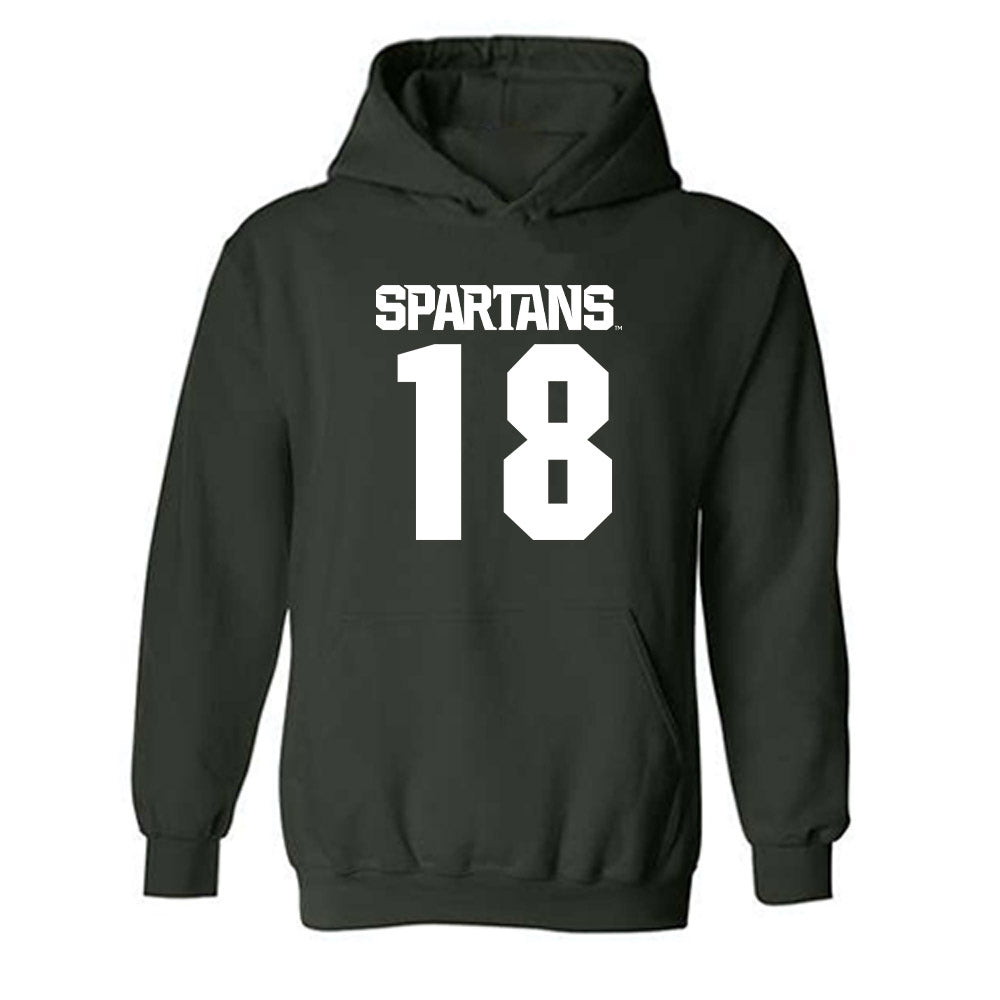 Michigan State - NCAA Women's Volleyball : Breccan Scheck - Generic Shersey Hooded Sweatshirt-0