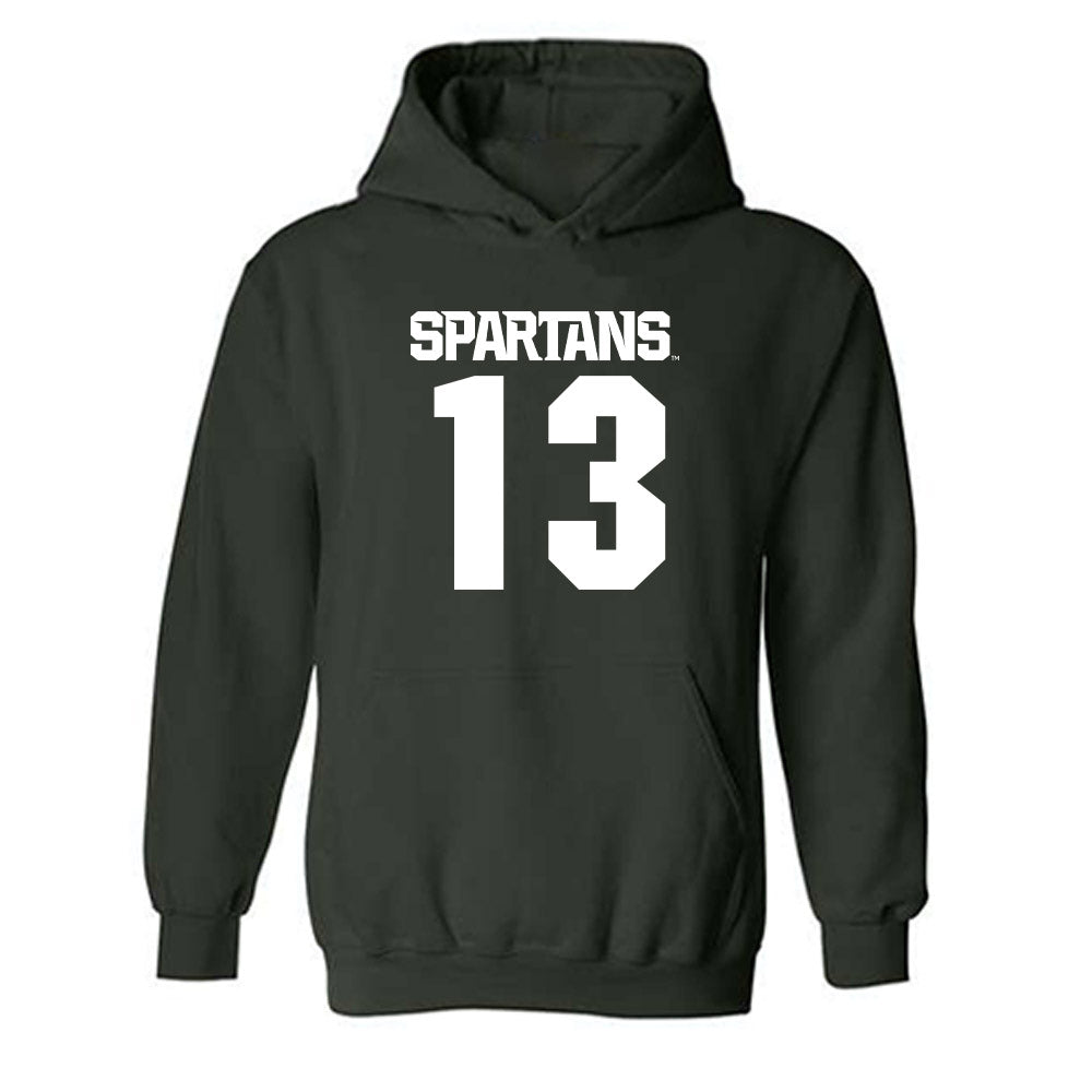 Michigan State - NCAA Baseball : CJ Deckinga - Generic Shersey Hooded Sweatshirt-0
