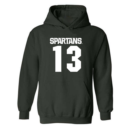 Michigan State - NCAA Baseball : CJ Deckinga - Generic Shersey Hooded Sweatshirt-0