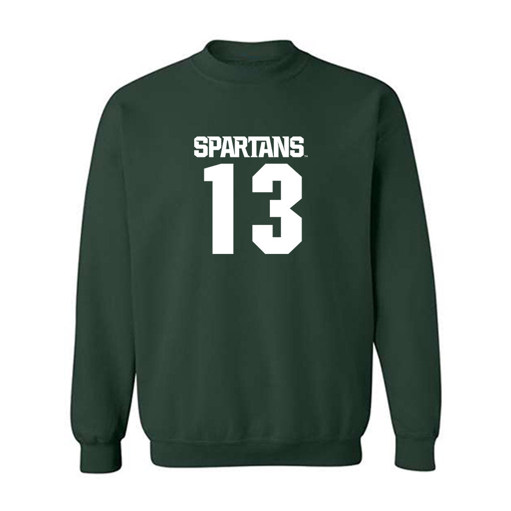 Michigan State - NCAA Baseball : CJ Deckinga - Generic Shersey Crewneck Sweatshirt-0