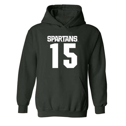 Michigan State - NCAA Men's Ice Hockey : Charlie Stramel - Generic Shersey Hooded Sweatshirt-0