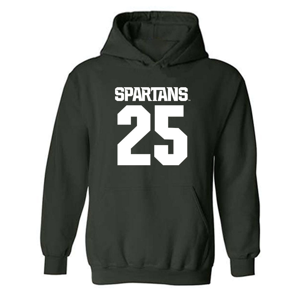 Michigan State - NCAA Men's Ice Hockey : Cole Burke - Generic Shersey Hooded Sweatshirt-0
