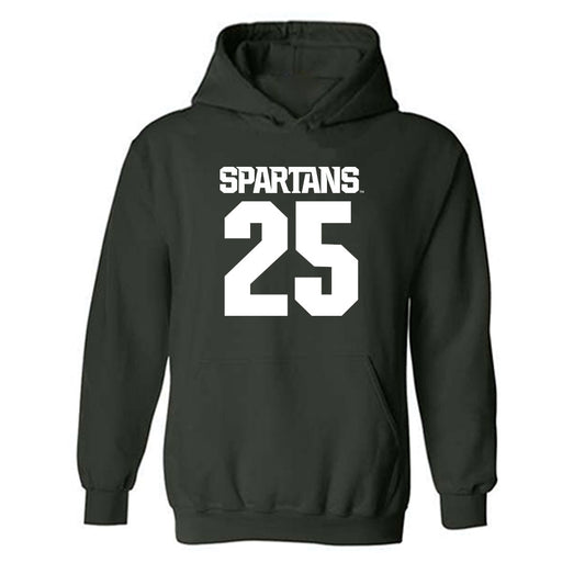 Michigan State - NCAA Men's Ice Hockey : Cole Burke - Generic Shersey Hooded Sweatshirt-0