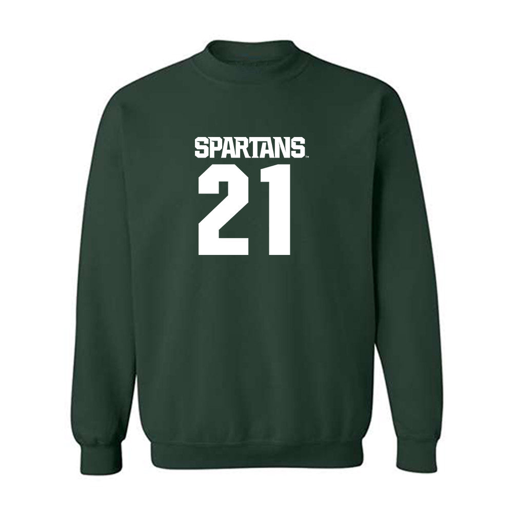 Michigan State - NCAA Men's Ice Hockey : Red Savage - Generic Shersey Crewneck Sweatshirt-0