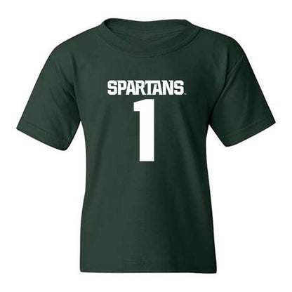 Michigan State - NCAA Men's Basketball : Jeremy Fears - Generic Shersey Youth T-Shirt-0