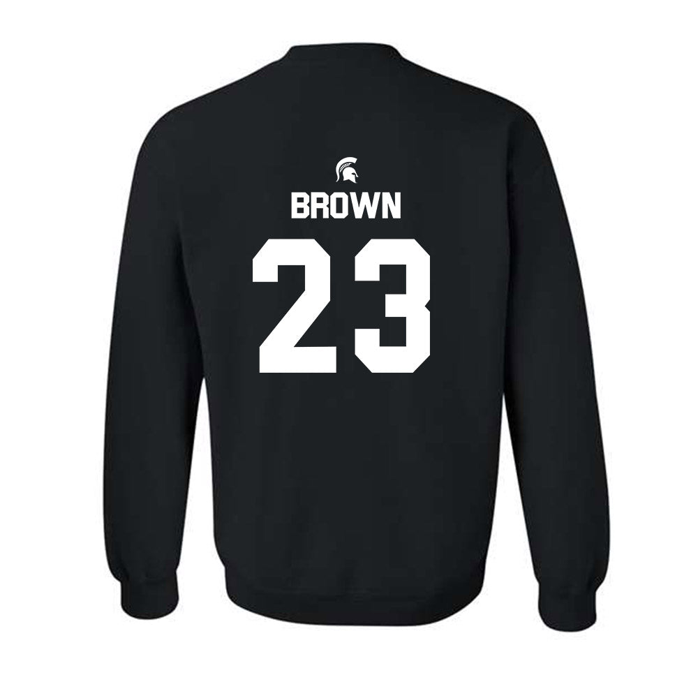 Michigan State - NCAA Women's Basketball : Jalyn Brown - Sports Shersey Crewneck Sweatshirt-1