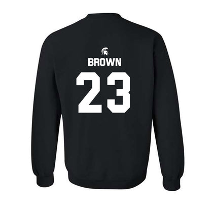 Michigan State - NCAA Women's Basketball : Jalyn Brown - Sports Shersey Crewneck Sweatshirt-1