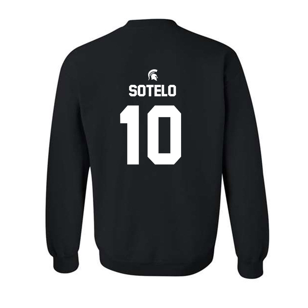 Michigan State - NCAA Women's Basketball : Ines Sotelo - Sports Shersey Crewneck Sweatshirt-1