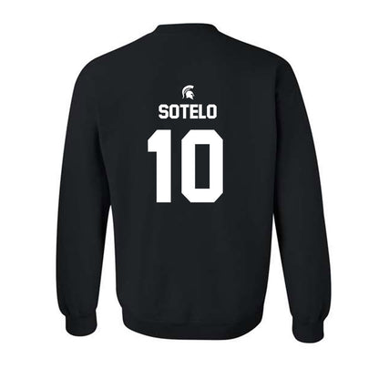 Michigan State - NCAA Women's Basketball : Ines Sotelo - Sports Shersey Crewneck Sweatshirt-1