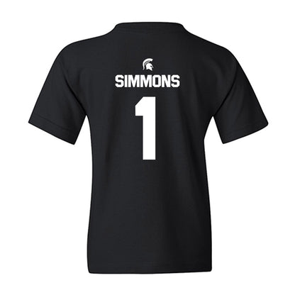 Michigan State - NCAA Women's Basketball : Jaddan Simmons - Sports Shersey Youth T-Shirt-1