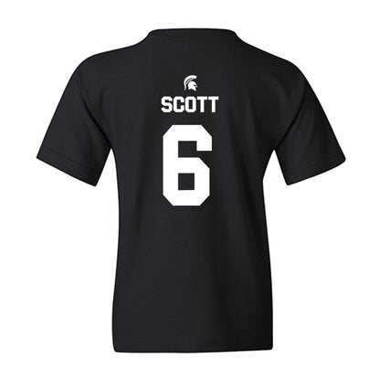Michigan State - NCAA Men's Basketball : Jordan Scott - Sports Shersey Youth T-Shirt-1