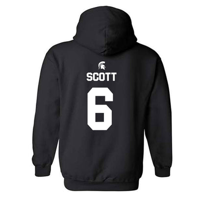 Michigan State - NCAA Men's Basketball : Jordan Scott - Sports Shersey Hooded Sweatshirt-1