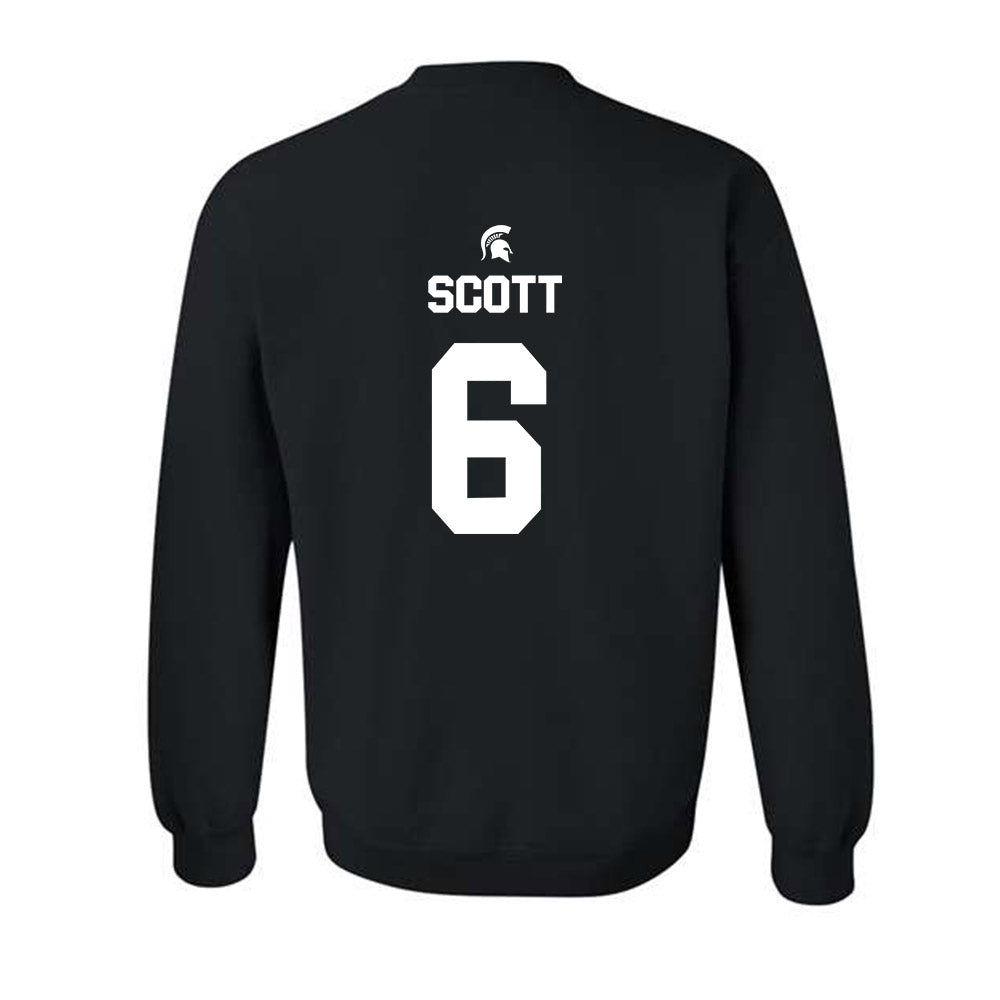 Michigan State - NCAA Men's Basketball : Jordan Scott - Sports Shersey Crewneck Sweatshirt-1