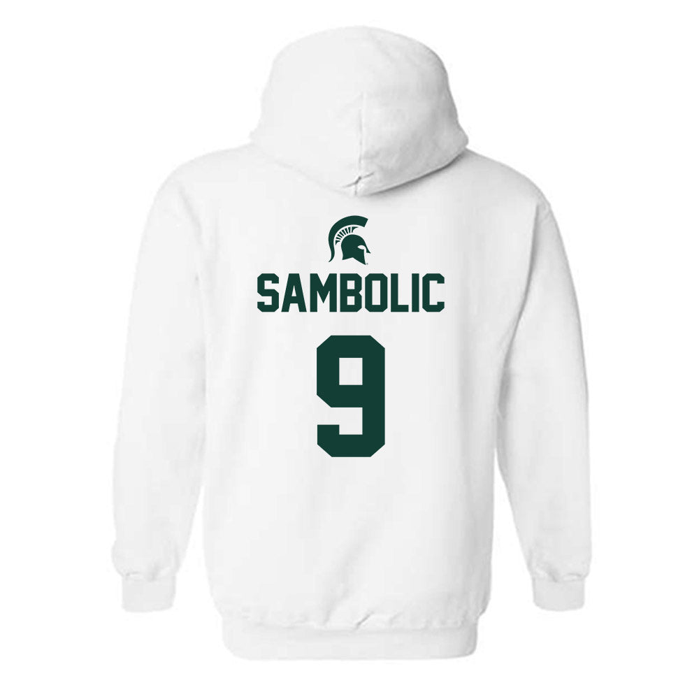 Michigan State - NCAA Women's Basketball : Sara Sambolic - Sports Shersey Hooded Sweatshirt-1