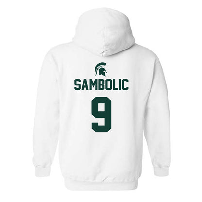 Michigan State - NCAA Women's Basketball : Sara Sambolic - Sports Shersey Hooded Sweatshirt-1