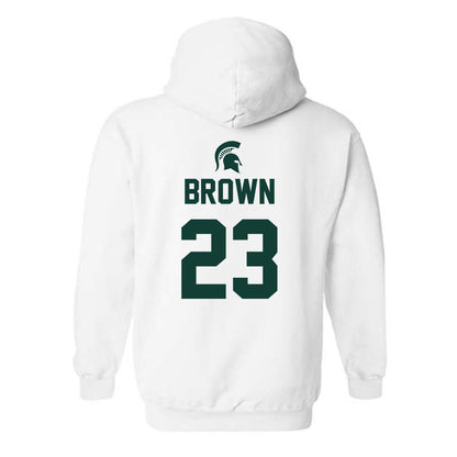 Michigan State - NCAA Women's Basketball : Jalyn Brown - Sports Shersey Hooded Sweatshirt-1