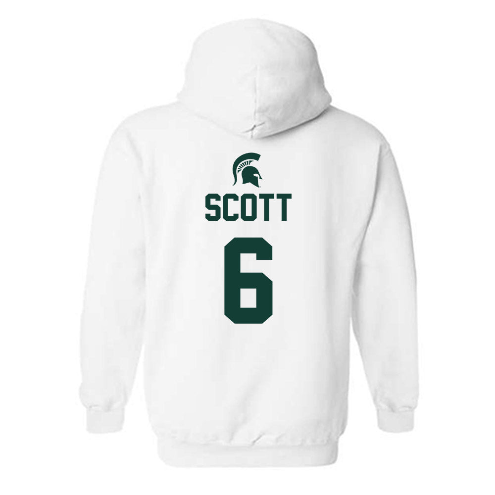 Michigan State - NCAA Men's Basketball : Jordan Scott - Sports Shersey Hooded Sweatshirt-1