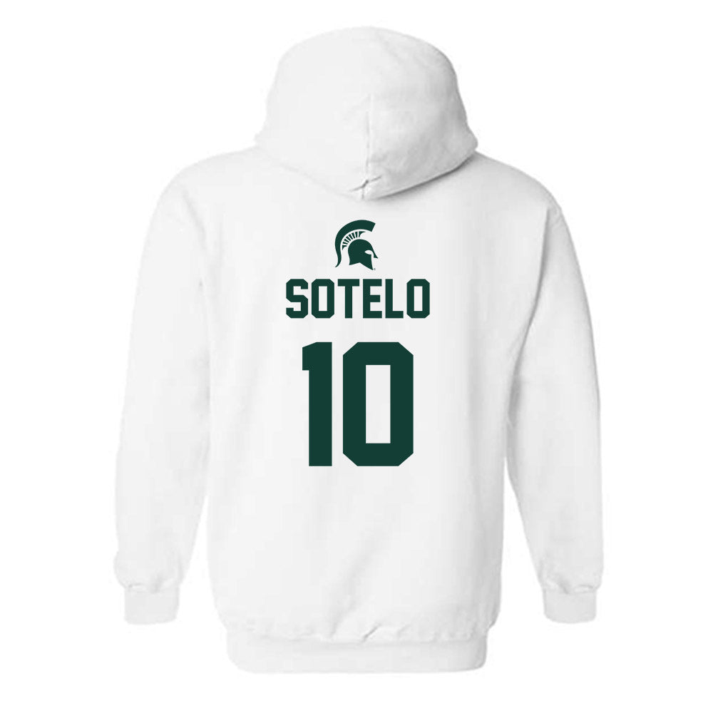 Michigan State - NCAA Women's Basketball : Ines Sotelo - Sports Shersey Hooded Sweatshirt-1