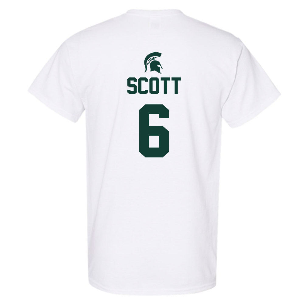 Michigan State - NCAA Men's Basketball : Jordan Scott - Sports Shersey T-Shirt-1