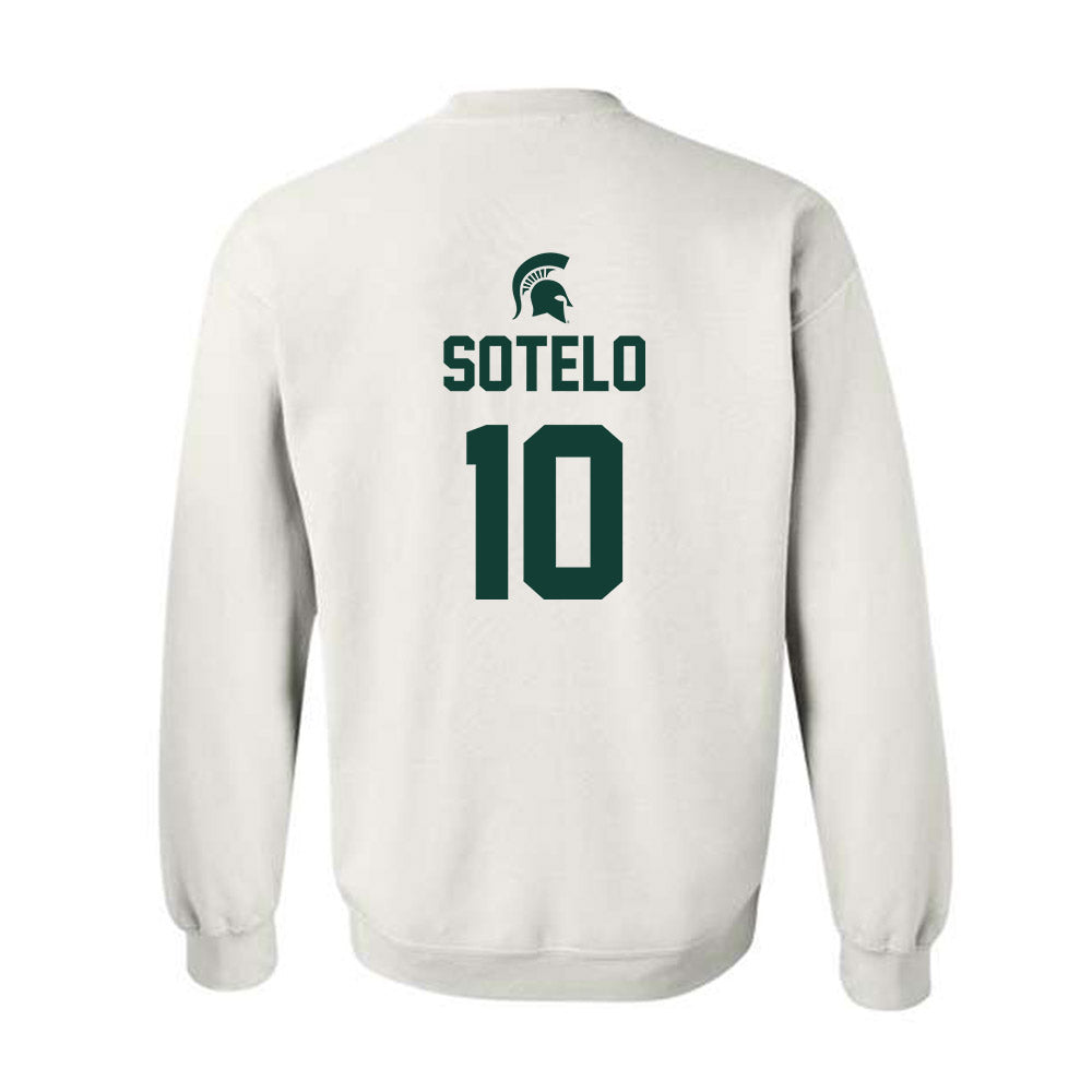 Michigan State - NCAA Women's Basketball : Ines Sotelo - Sports Shersey Crewneck Sweatshirt-1