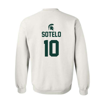 Michigan State - NCAA Women's Basketball : Ines Sotelo - Sports Shersey Crewneck Sweatshirt-1