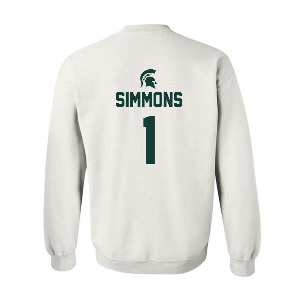 Michigan State - NCAA Women's Basketball : Jaddan Simmons - Sports Shersey Crewneck Sweatshirt-1