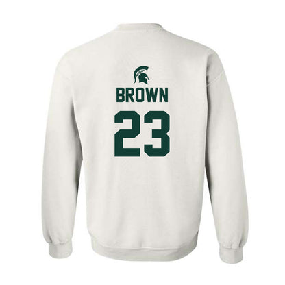 Michigan State - NCAA Women's Basketball : Jalyn Brown - Sports Shersey Crewneck Sweatshirt-1