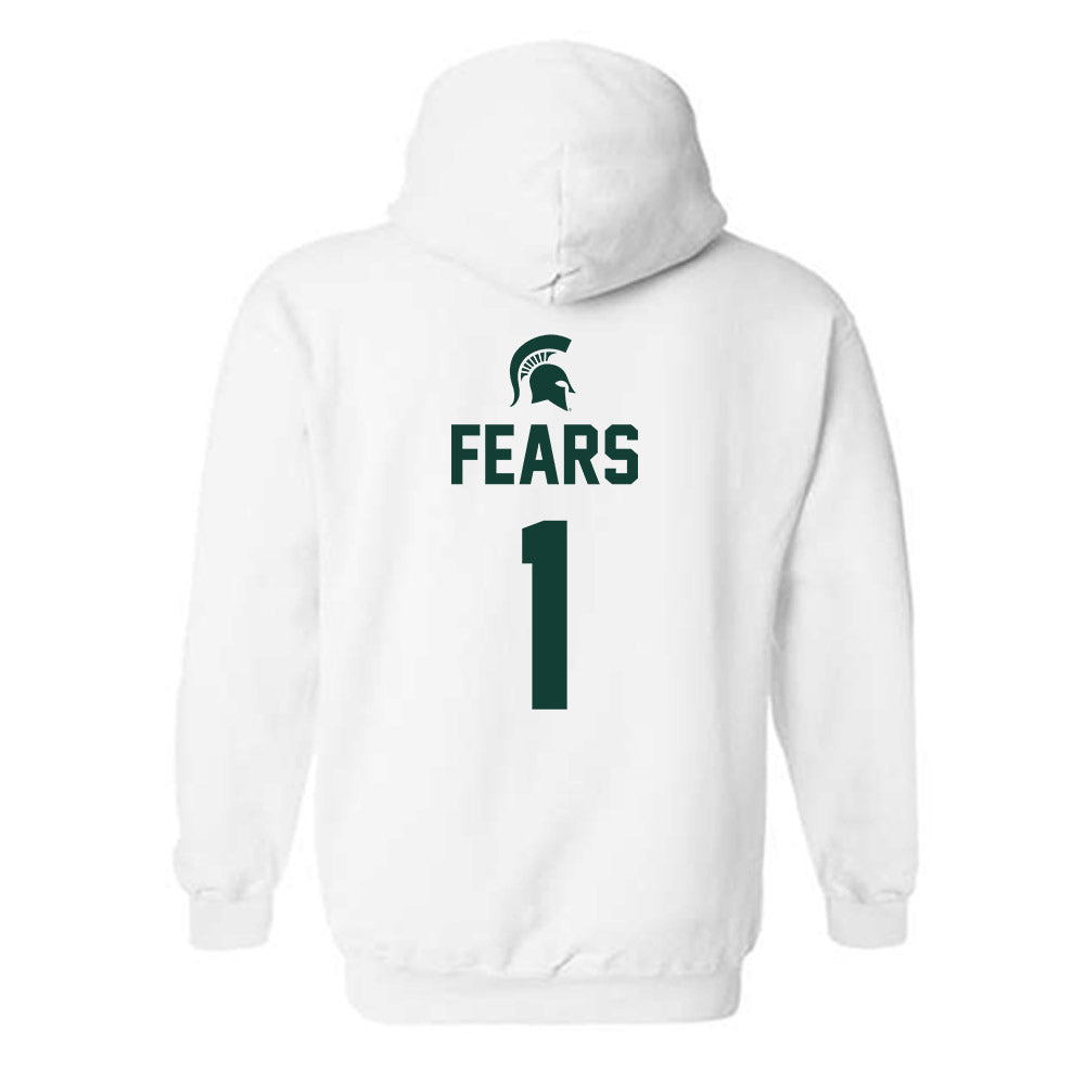 Michigan State - NCAA Men's Basketball : Jeremy Fears - Sports Shersey Hooded Sweatshirt-1