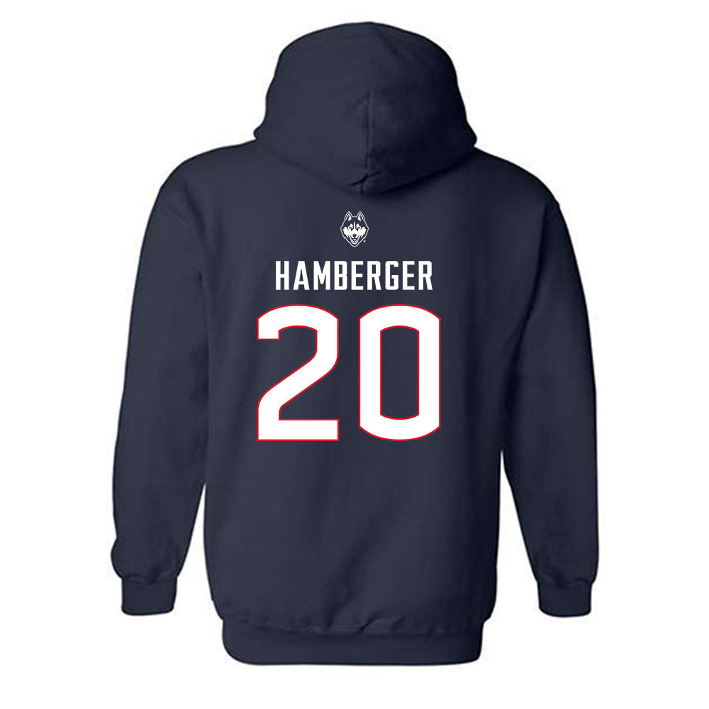 UConn - NCAA Baseball : Evan Hamberger - Sports Shersey Hooded Sweatshirt