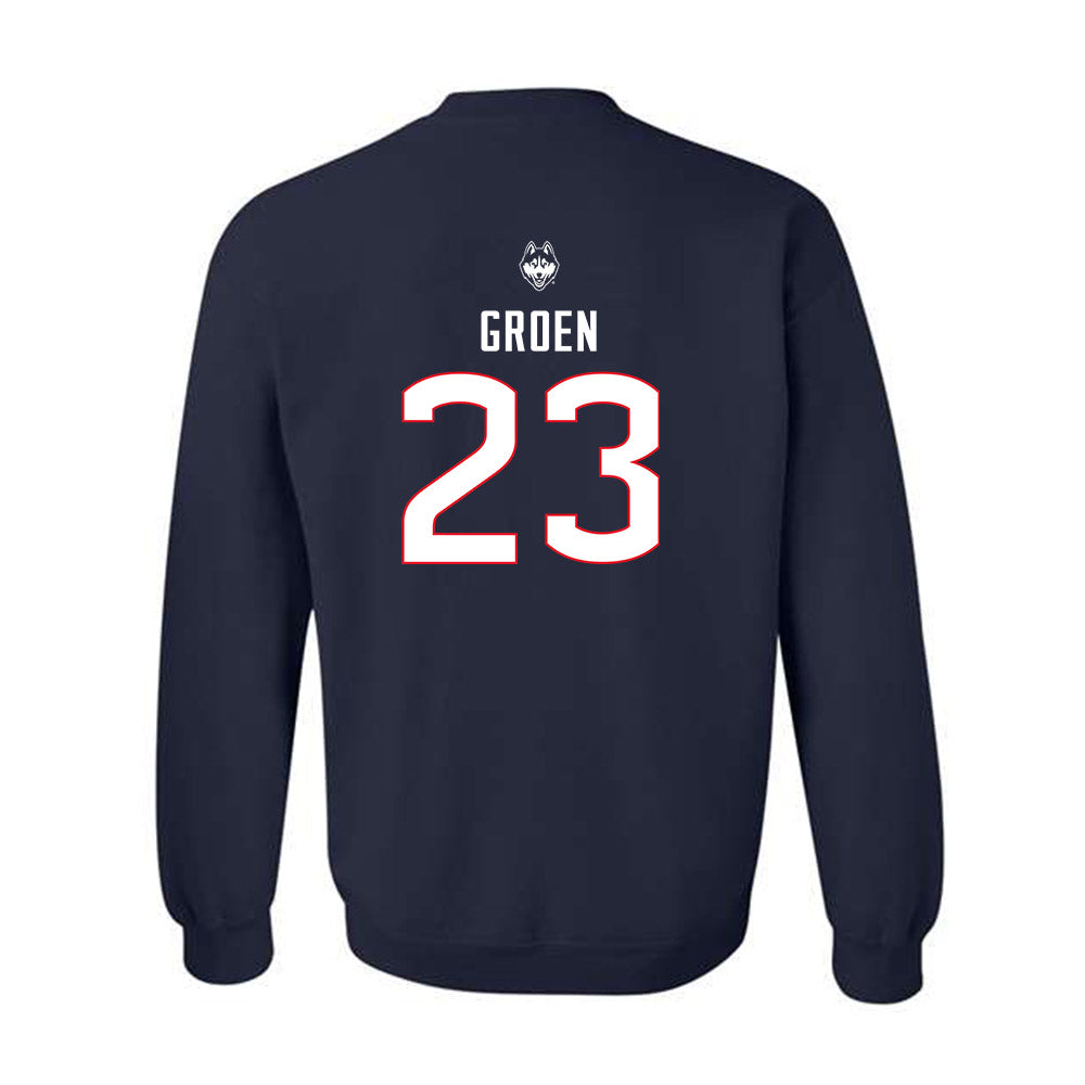 UConn - NCAA Baseball : Carter Groen - Sports Shersey Crewneck Sweatshirt-1