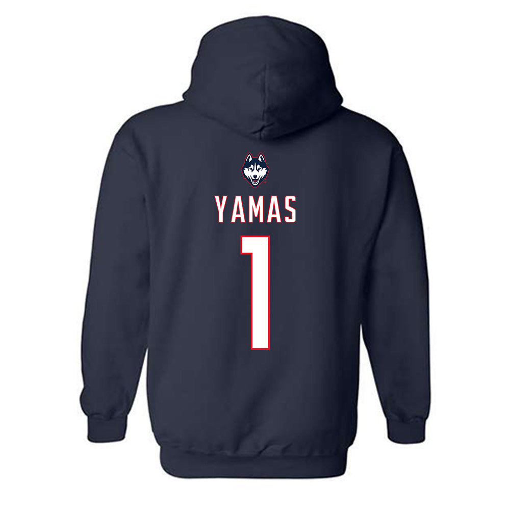 UConn - NCAA Women's Soccer : Ava Yamas - Sports Shersey Hooded Sweatshirt-1