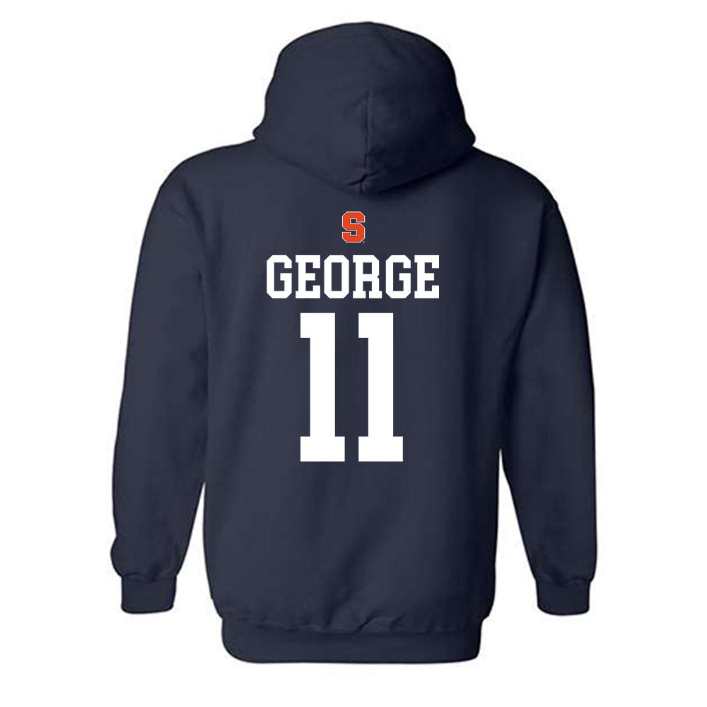 Syracuse - NCAA Men's Basketball : Naithan George - Sports Shersey Hooded Sweatshirt-1