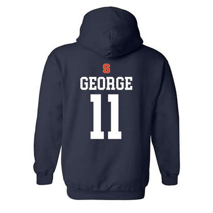 Syracuse - NCAA Men's Basketball : Naithan George - Sports Shersey Hooded Sweatshirt-1