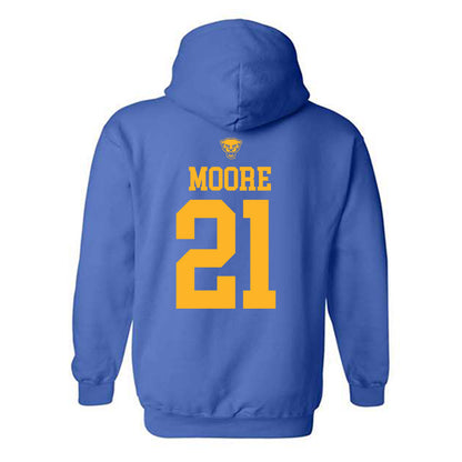 Pittsburgh - NCAA Men's Basketball : Macari Moore - Sports Shersey Hooded Sweatshirt-1
