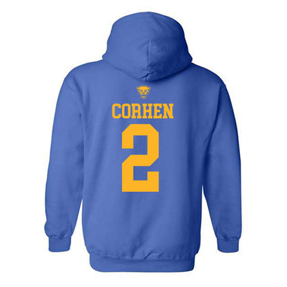 Pittsburgh - NCAA Men's Basketball : Cam Corhen - Sports Shersey Hooded Sweatshirt-1