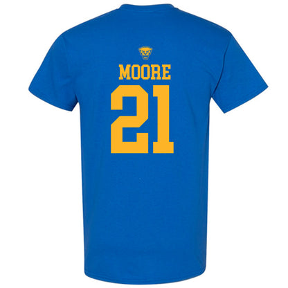 Pittsburgh - NCAA Men's Basketball : Macari Moore - Sports Shersey T-Shirt-1