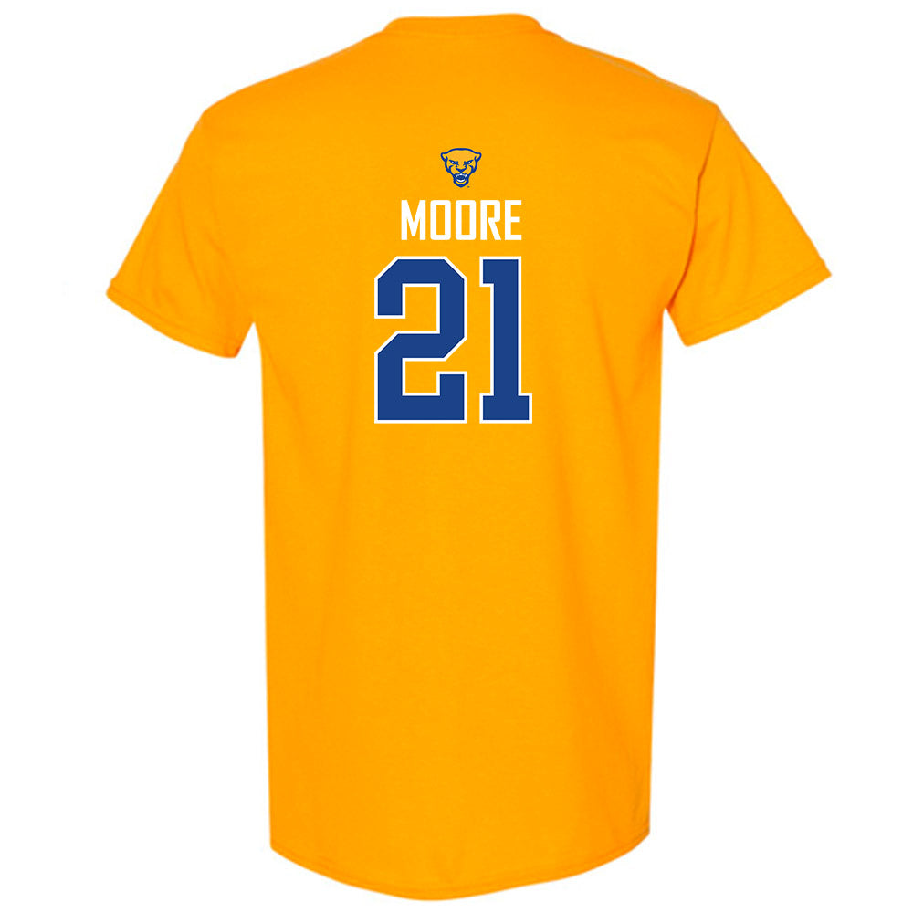 Pittsburgh - NCAA Men's Basketball : Macari Moore - Sports Shersey T-Shirt-1