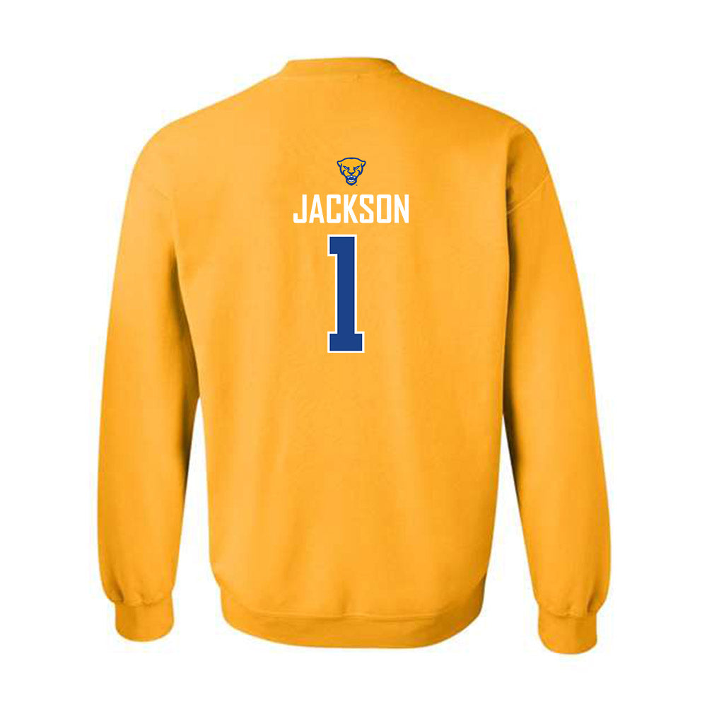 Pittsburgh - NCAA Men's Basketball : Dishon Jackson - Sports Shersey Crewneck Sweatshirt-1