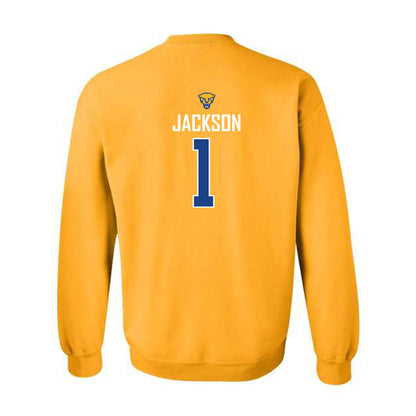 Pittsburgh - NCAA Men's Basketball : Dishon Jackson - Sports Shersey Crewneck Sweatshirt-1